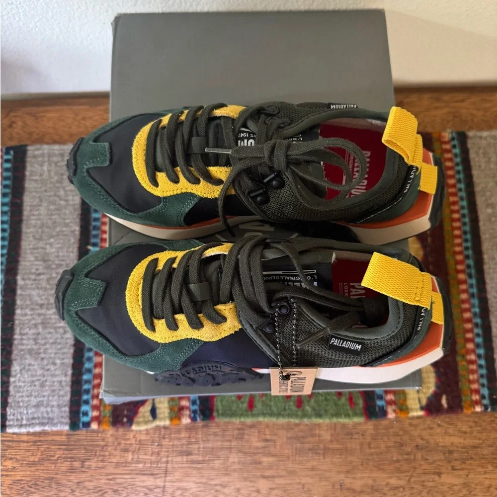 Palladium Green Black Yellow Orange Runner Sneakers